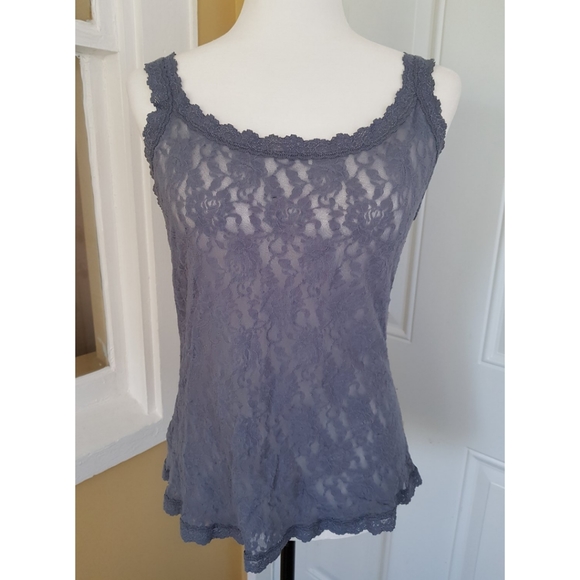 Vintage Hanky Panky Gray Lace Camisole - Picture 1 of 16